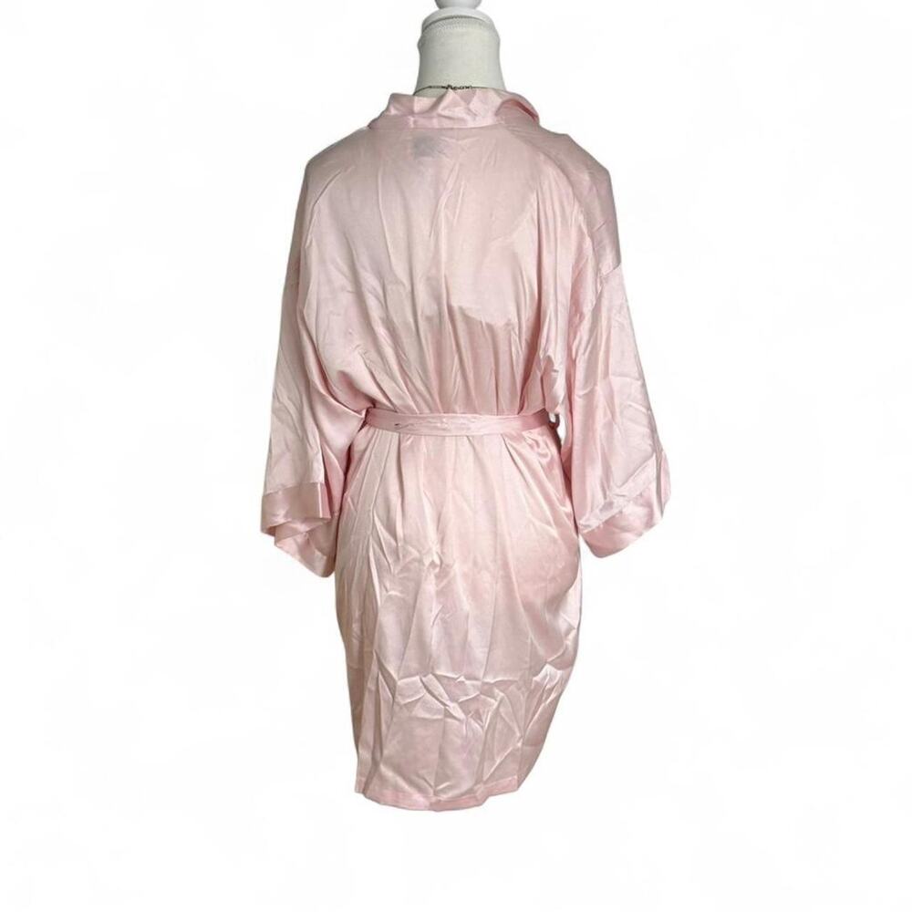 Victorias Secret Baby Pink Satin Tie Up Robe Beautiful Size XS Sleep Sexy 2000s - Picture 2 of 5